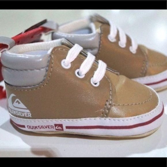 Quicksilver Tan Baby Lace Up Sneakers High Top Shoes - Picture 1 of 5